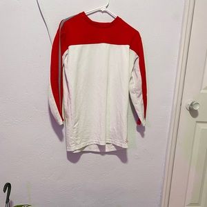 Red and white shirt